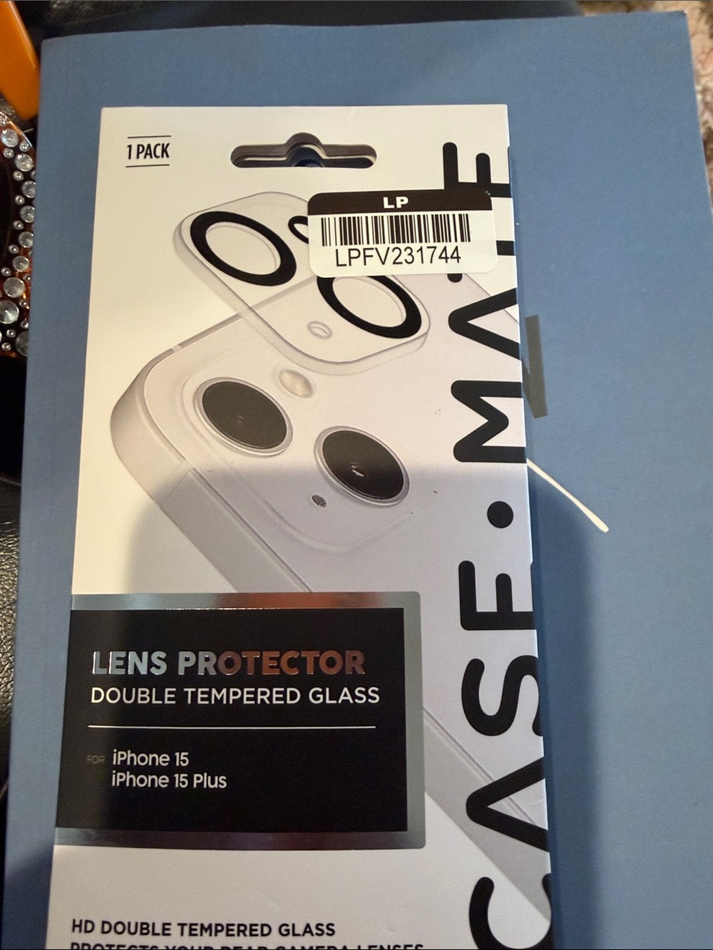 case-mate White Double Tempered Glass Lens Protector for iPhone 15 / 15 Plus